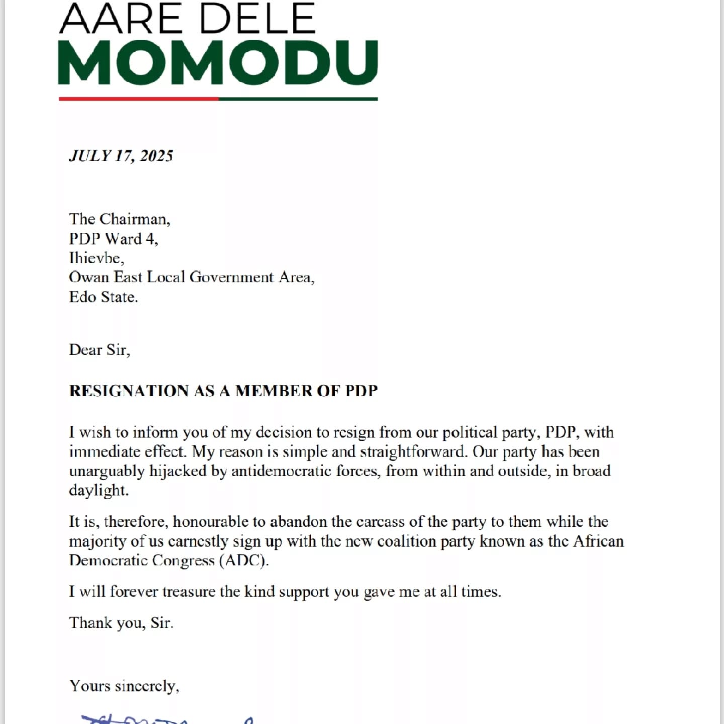 Dele Momodu Resigns from PDP, Joins ADC, Amid Party Crisis