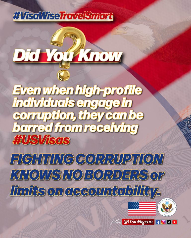US Visa Ban Warning for Corrupt Nigerians Amid Wike Petition