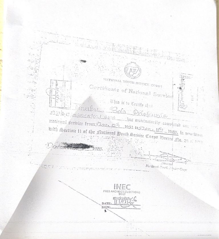 Atiku sues Tinubu over alleged NYSC certificate forgery, seeks 2027 disqualification